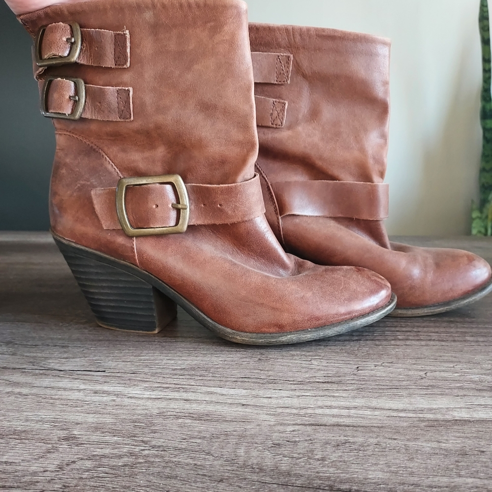Brown Leather Booties